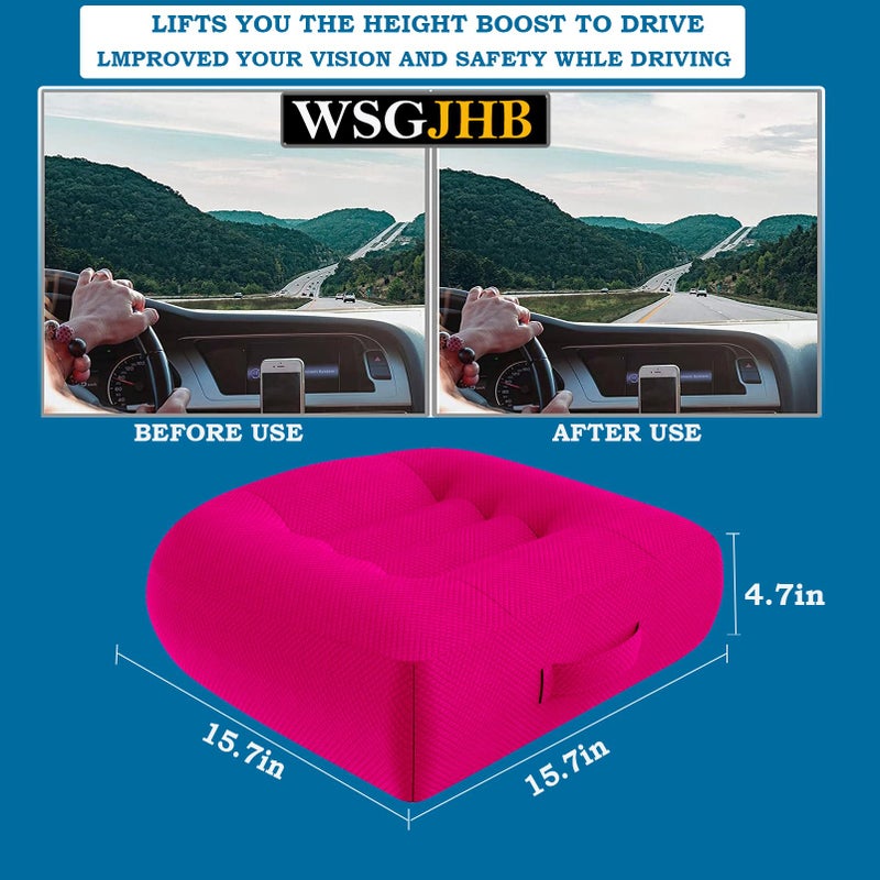 WSGJHB Seat Cushion Pillow for Office Chair/Car, Comfort Car Booster Seat Cushions for Short People Effectively Increase Field of View and Lower Back Fatigue Relief Adult Booster Chair Cushion - Image 2